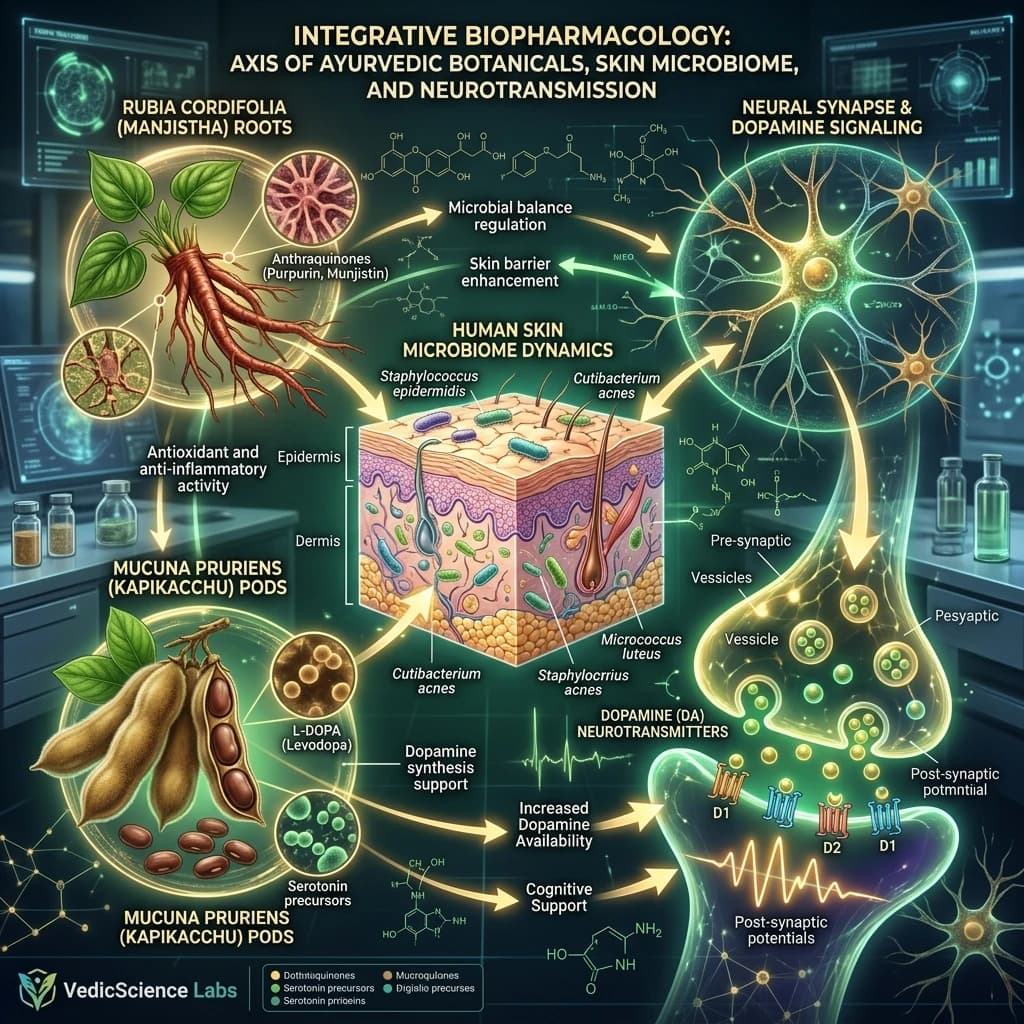 Modern Clinical Validation of Ayurveda: Manjistha Skin Microflora, Kapikacchu Dopaminergic Restoration, and Circannual Ritucharya