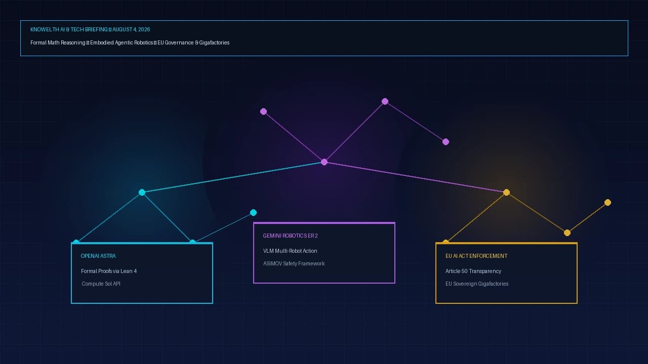OpenAI Astra's Lean Proofs, Google's Gemini Robotics ER 2, and the EU AI Act's Article 50 Enforcement