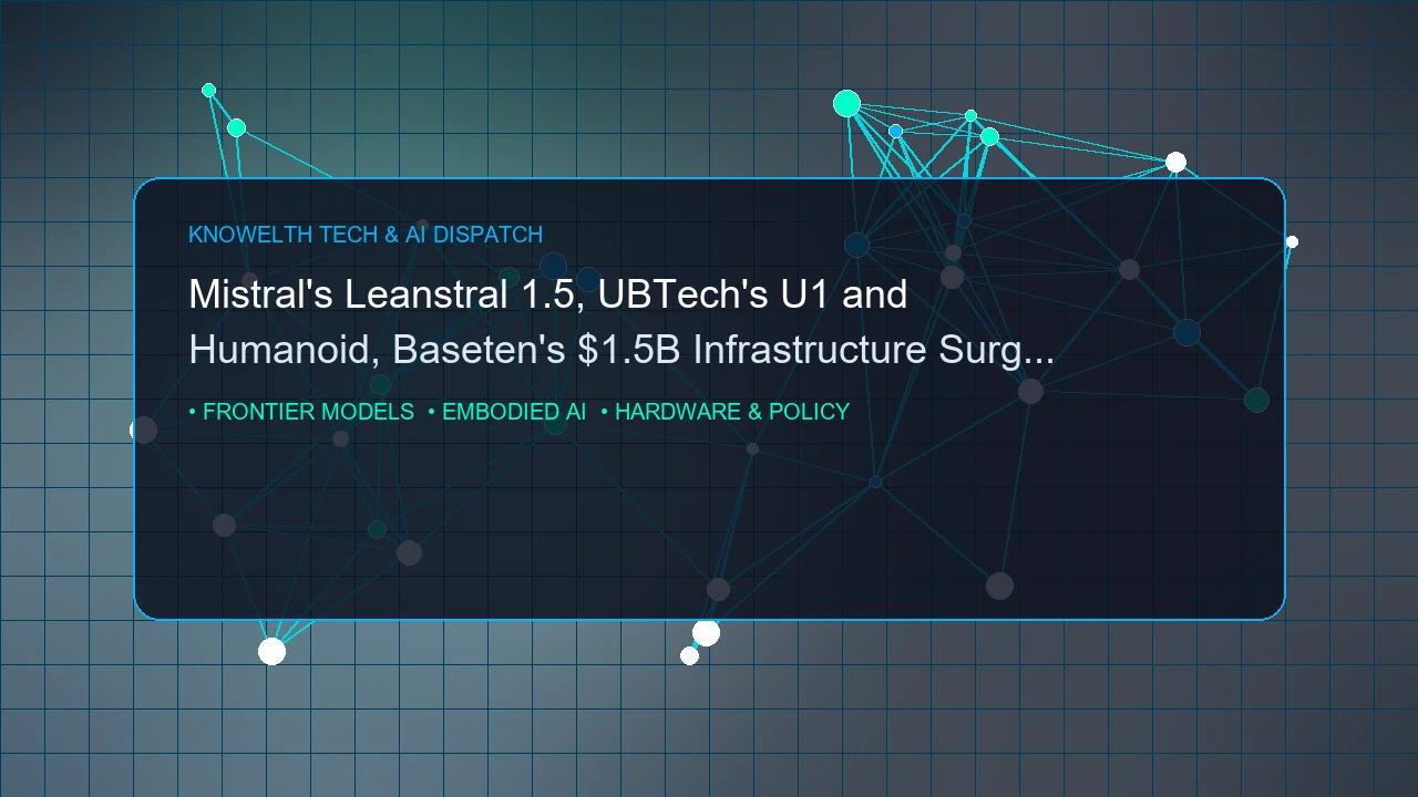 Mistral's Leanstral 1.5, UBTech's U1 Humanoid, and Baseten's $1.5B Infrastructure Surge