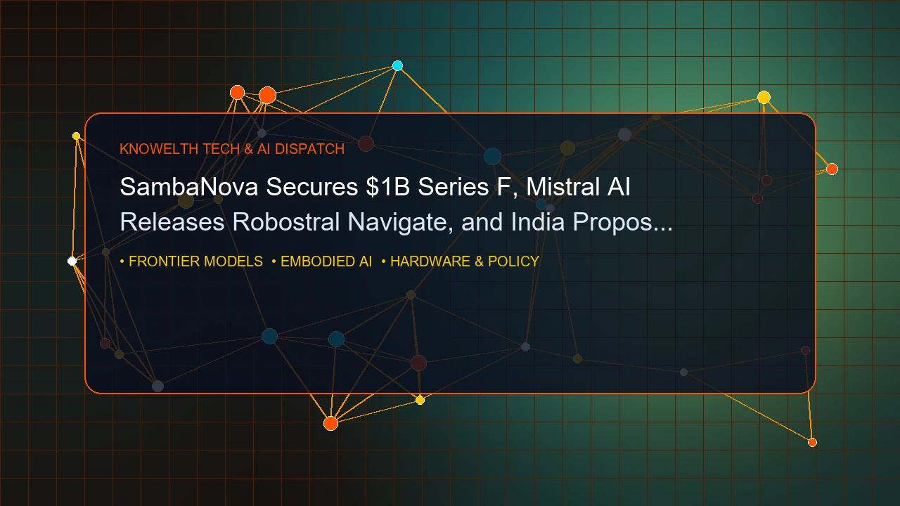 SambaNova Secures $1B Series F, Mistral AI Releases Robostral Navigate, and India Proposes AI Judicial Regulations