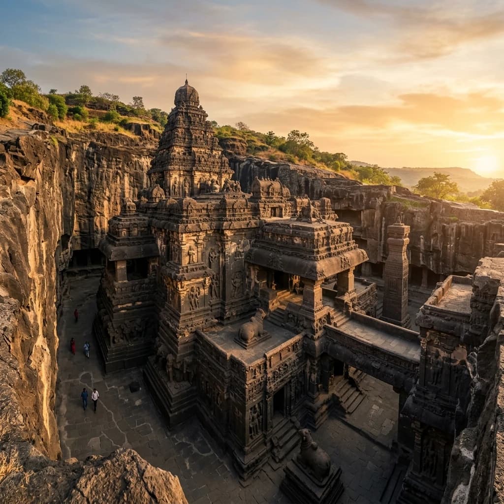 Stone Monoliths, Sacred Friezes, and the Chariot of the Sun: Decoding Ellora, Halebidu, and Konark