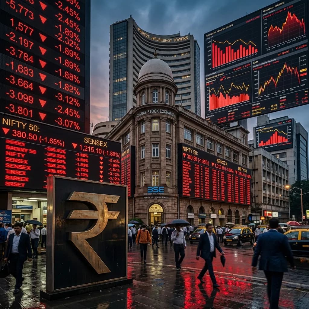 Nifty Falls on Crude Spike, Rupee Crosses 96, CPI Inflation Breaches RBI's 4% Target