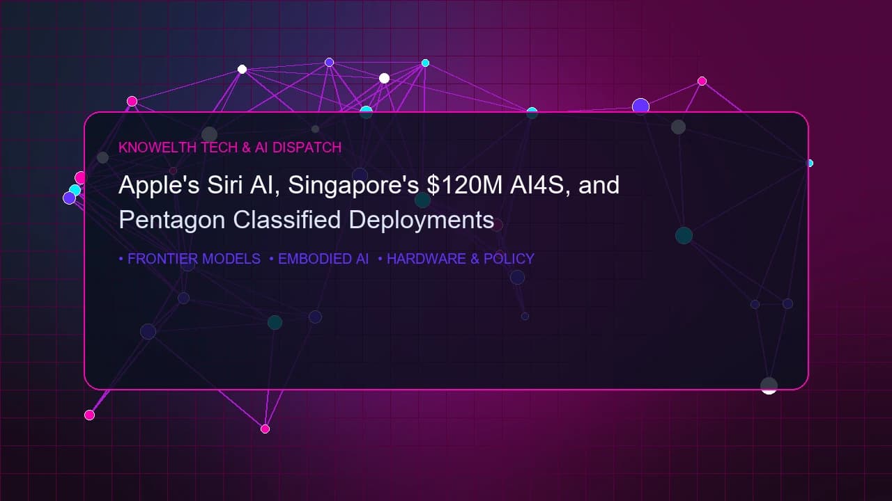 Apple का Siri AI, सिंगापुर का $120M AI4S, और पेंटागन वर्गीकृत परिनियोजन