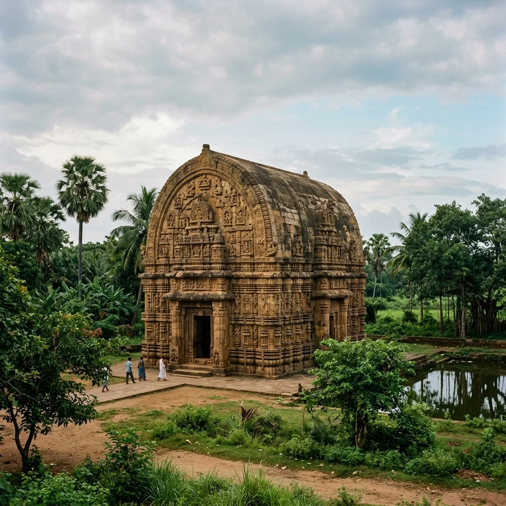 Dramatic view of the historic structures at Varahi Deula