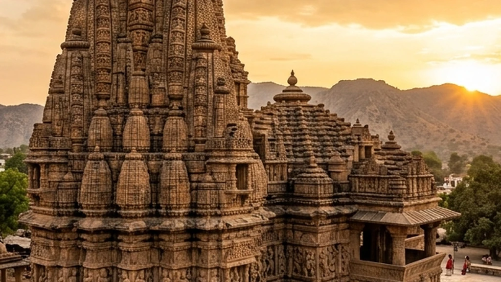 Intricate stone carving and architectural details of Bhuleshwar Temple