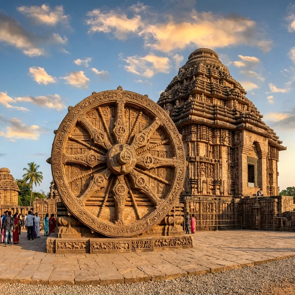 Dramatic view of the historic structures at Sun Temple of Konark